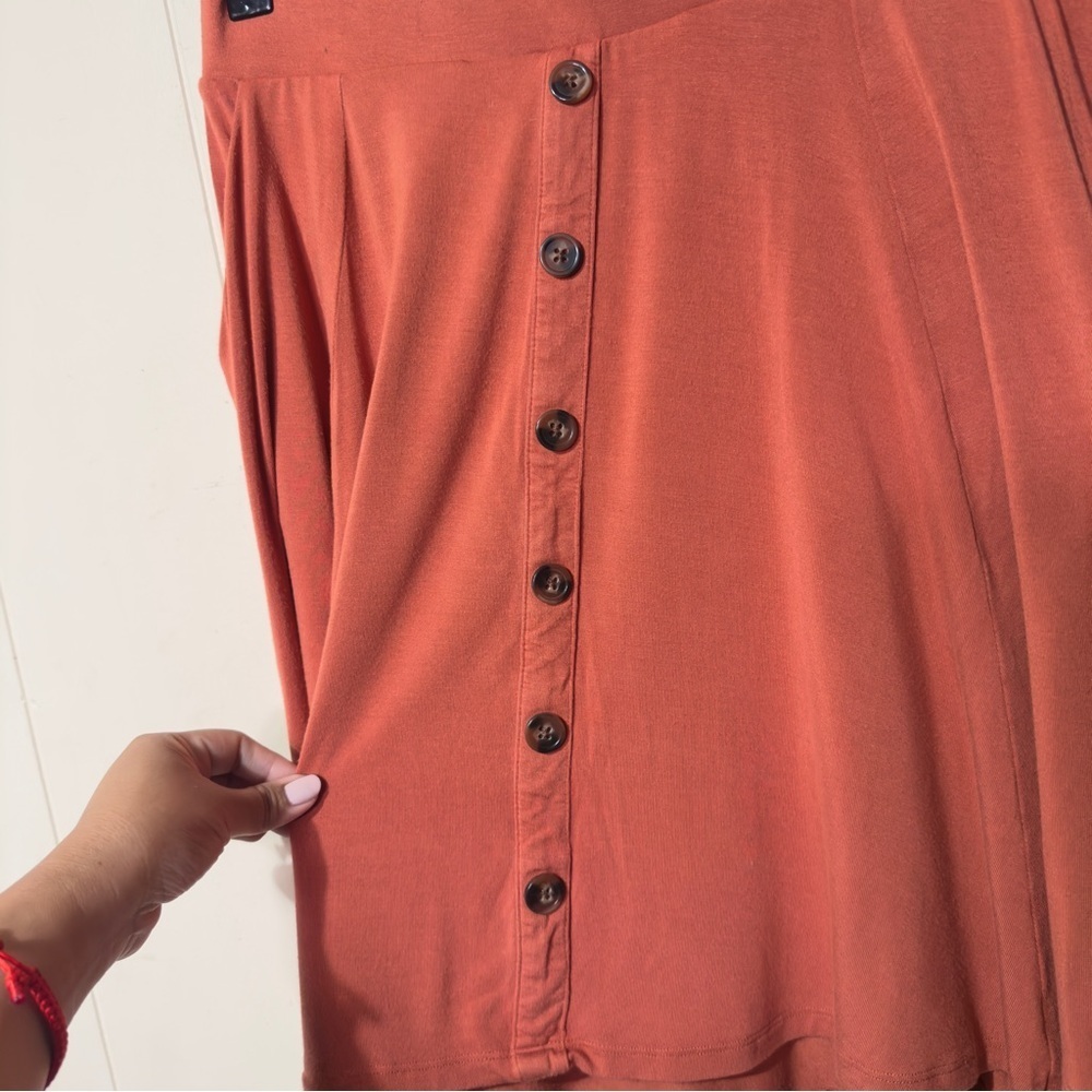 Torrid Mini Super Soft Button-Up Skirt Orange Women Size 0X - Picture 3 of 7